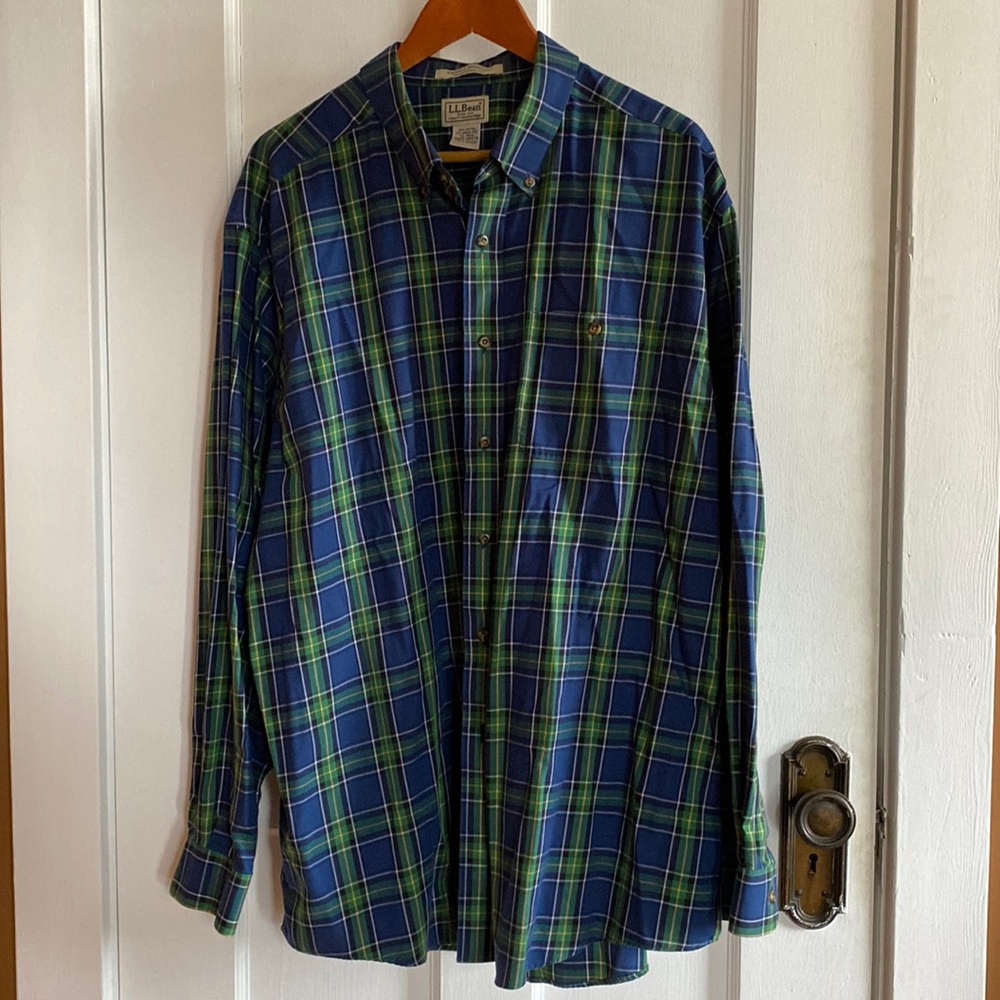 Vintage LL Bean - Plaid Shirt - 85% Cotton / 15% Merino Wool